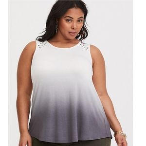 Torrid Size 0 Dip Dye Lattice Tank